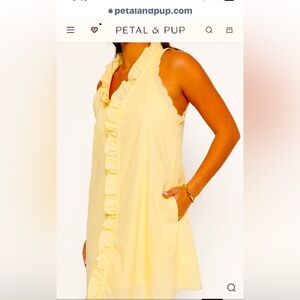 Petal & Pup butter yellow Cassandra Ruffle mini dress